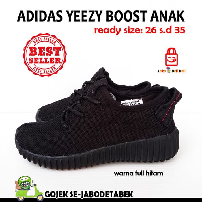 Promo adidas yeezy boost anak full hitam sepatu adidas anak 26 Full Hitam Diskon