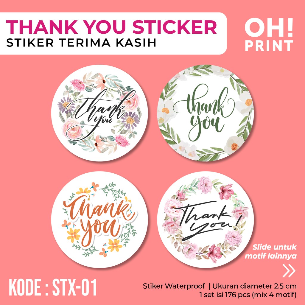 Jual 176 PCS Stiker Terima Kasih | Sticker Thank You | Thank You ...