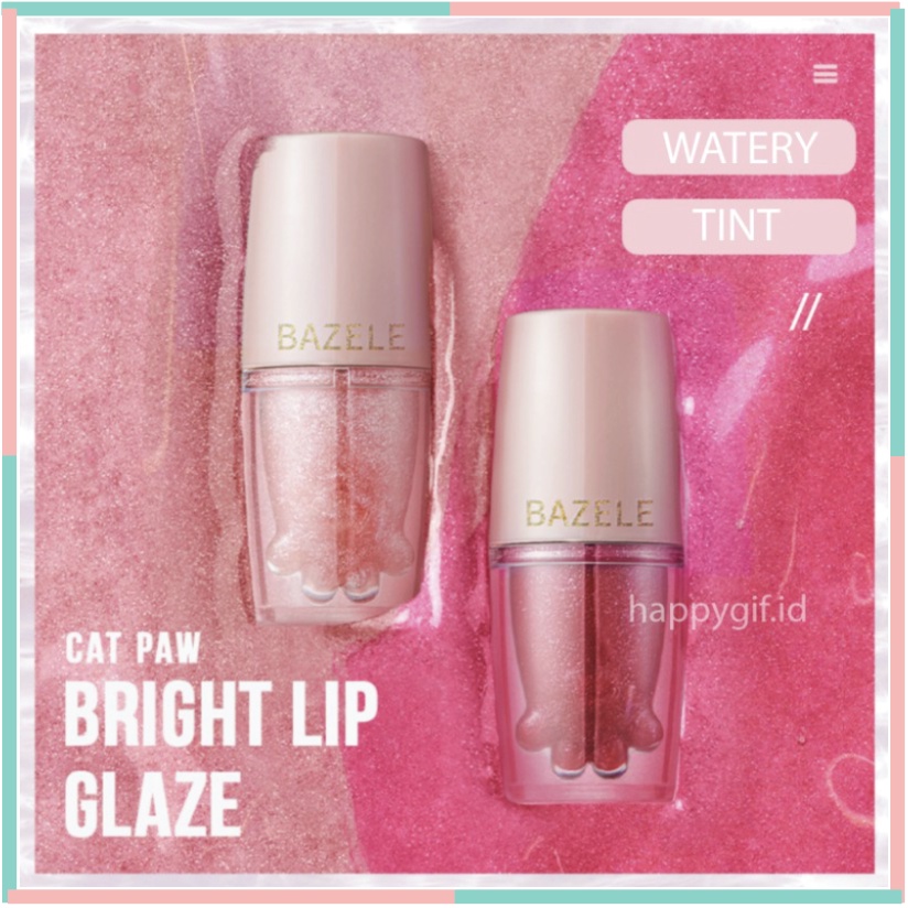 Jual BAZELE Cat Paw Bright Lip GLaze Glitter Lipstik Watery Tint