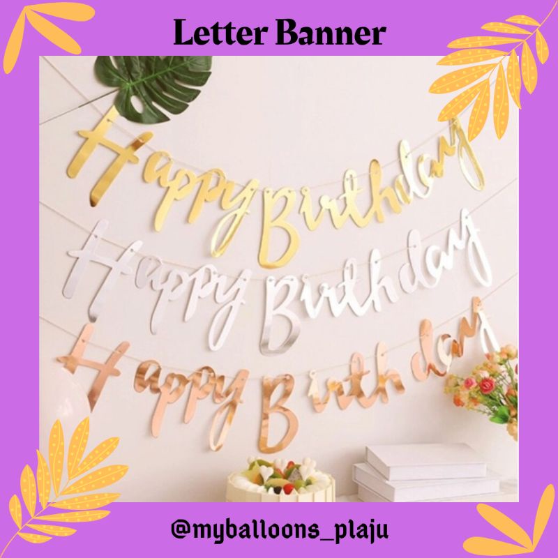 Jual Letter Banner Happy Birthday Latin / Bunting Flag Happy Birthday ...