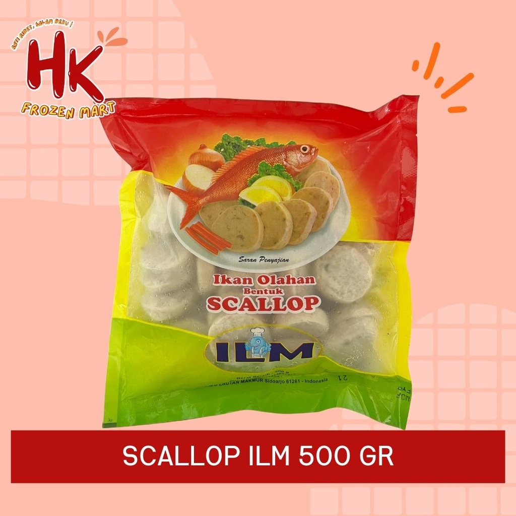 Jual Scallop olahan ikan ILM 500 gr / bakso sosis grill bakar dimsum / HK Frozen Mart Shopee