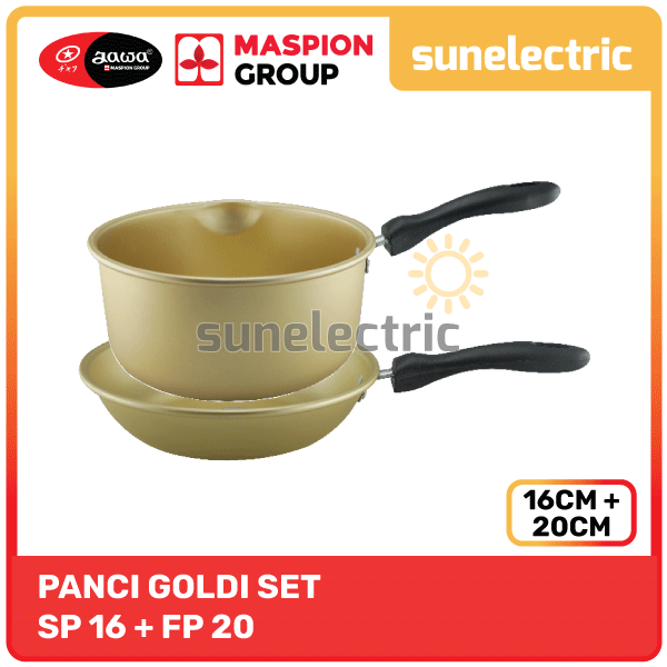 Jual Maspion Alu Goldi Set Panci Susu Saucepan Cm Panci Wajan Penggorengan Frypan Cm