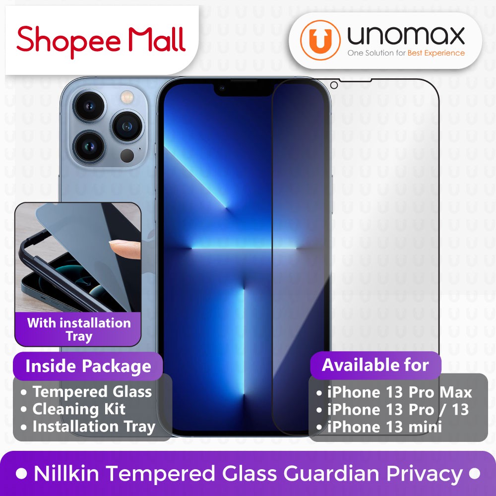 Jual Tempered Glass iPhone 13 / 13 Pro / 13 mini / 13 Pro Max Nillkin Guardian Full Cover
