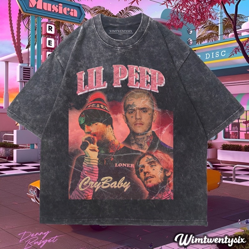 Jual KAOS LIL PEEP CRY BABY WASHING VINTAGE RAP TEE (OVERSIZE WASHED T ...