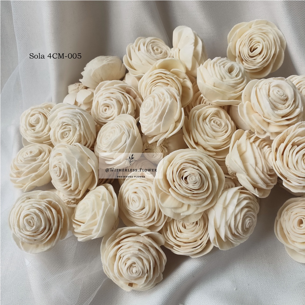 Jual 5 PCS Bunga Sola Wood Flowers 4 CM / Bunga Kayu | Shopee Indonesia