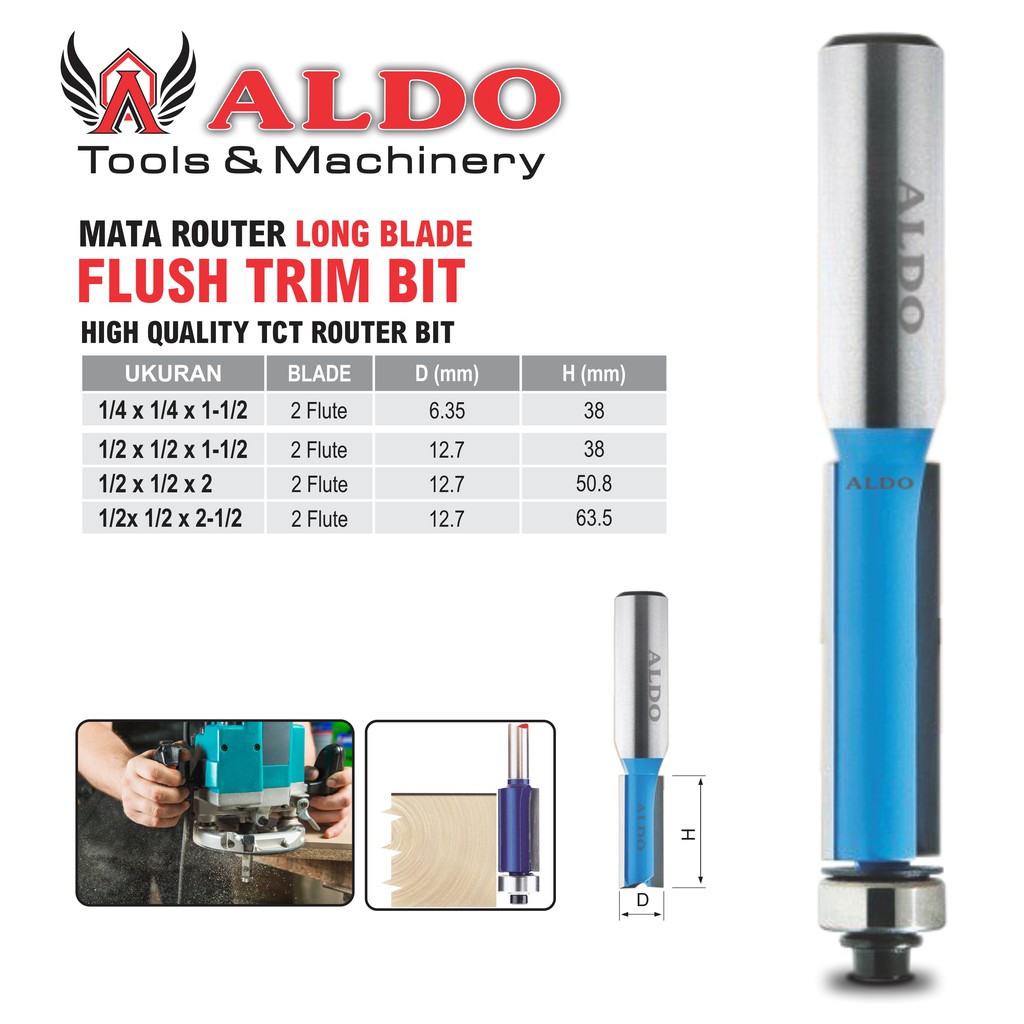 Jual Mata Router Long Blade Flush Trim | Shopee Indonesia