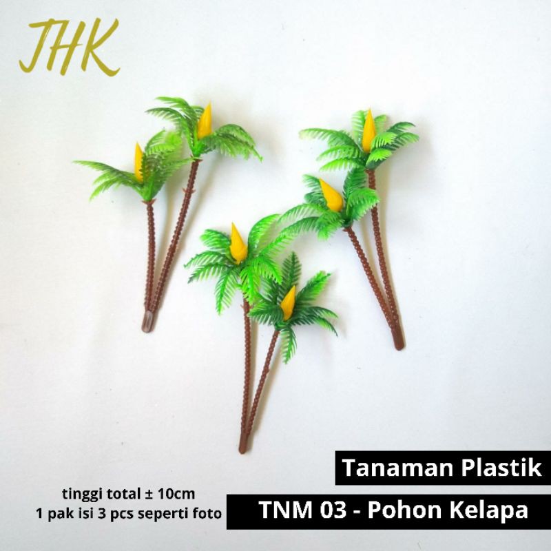 Jual TNM 03 - CAKE TOPPER HIASAN KUE RUMPUT POHON KELAPA (isi 3pohon