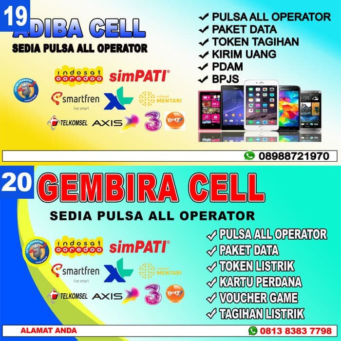 Jual Spanduk Banner Konter Pulsa / Celluler Berbagai Ukuran #2 | Shopee ...