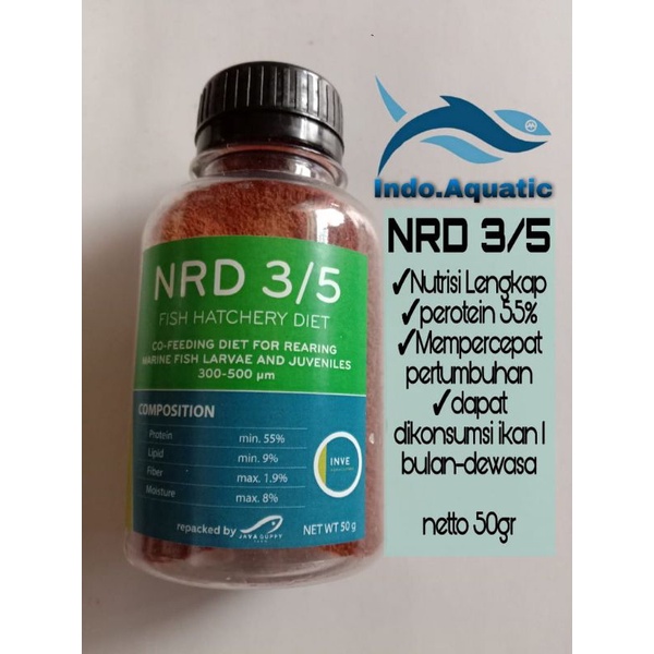 Jual NRD 3/5 NRD 300-500 mikron nrd 50gr pelet ikan cupang pakan ikan ...