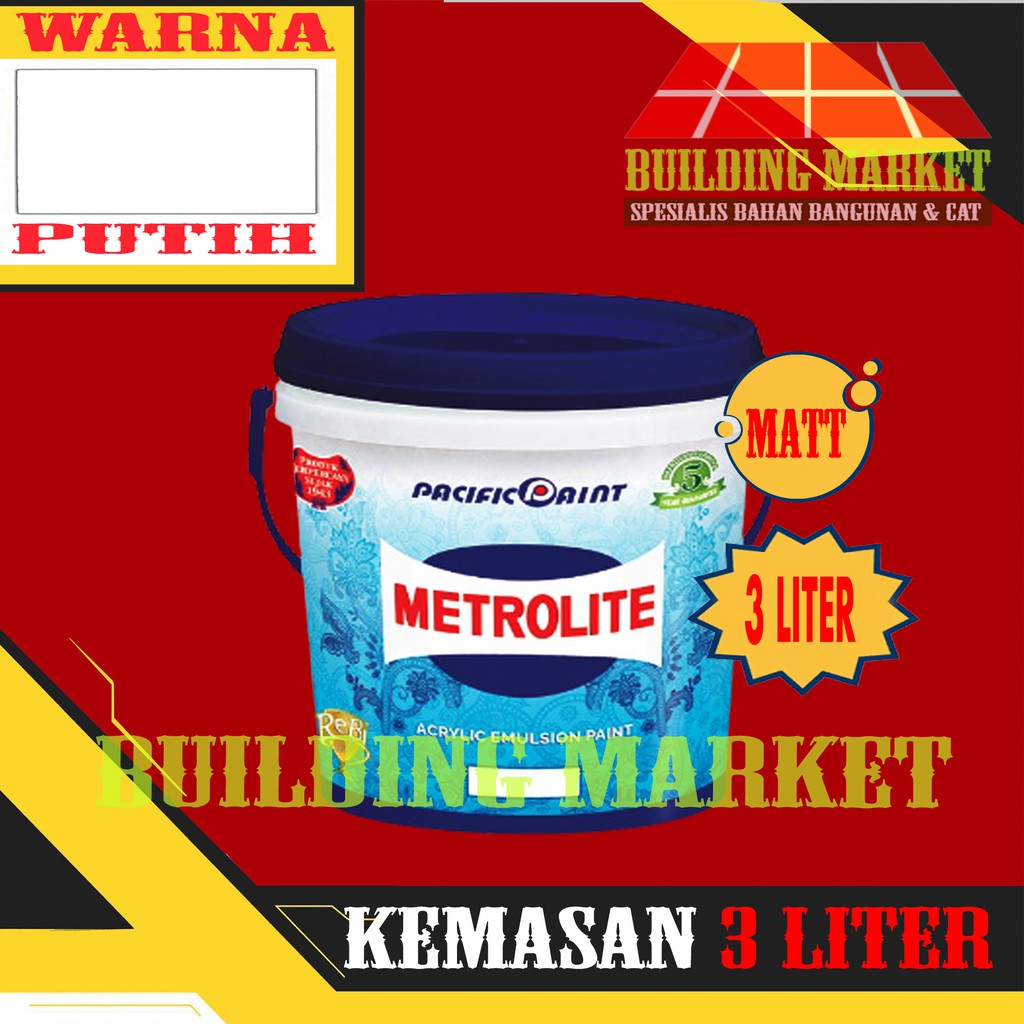 Jual Cat Plafon Cat Tembok Metrolite Interior Putih Kebiruan 3 Liter Shopee Indonesia 7316