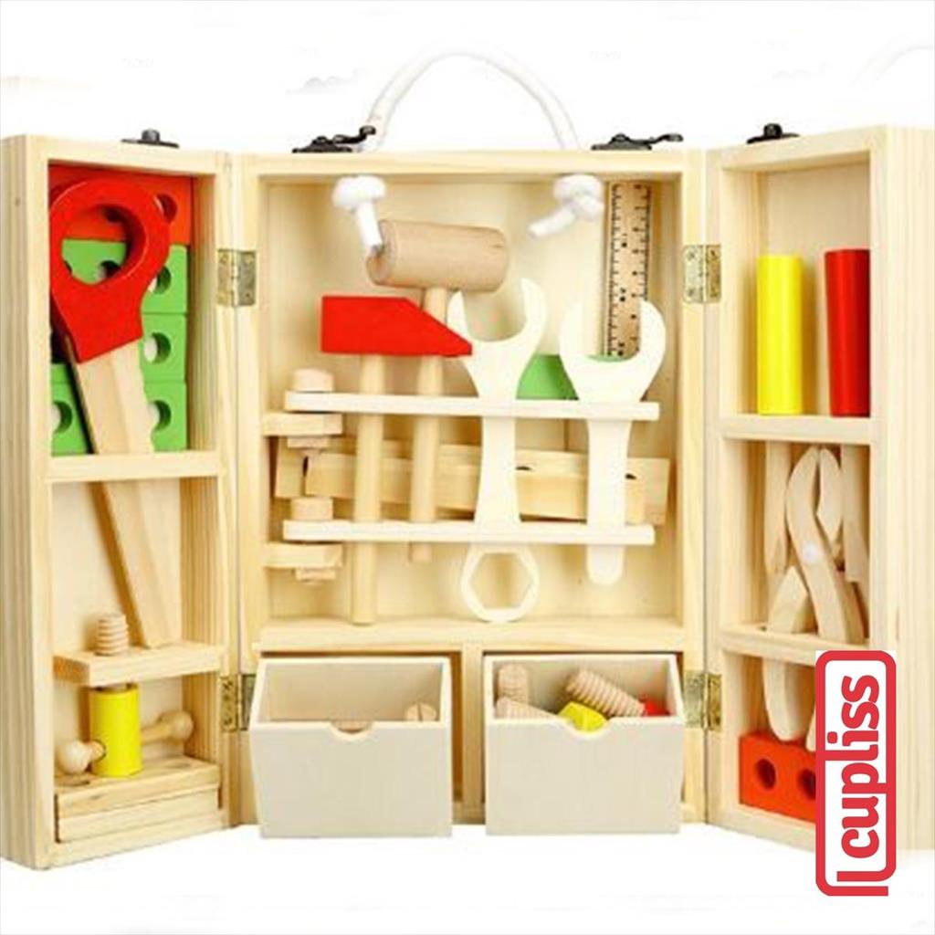 Jual Wooden Tool Box Mainan Kotak Tukang Kayu | Shopee Indonesia