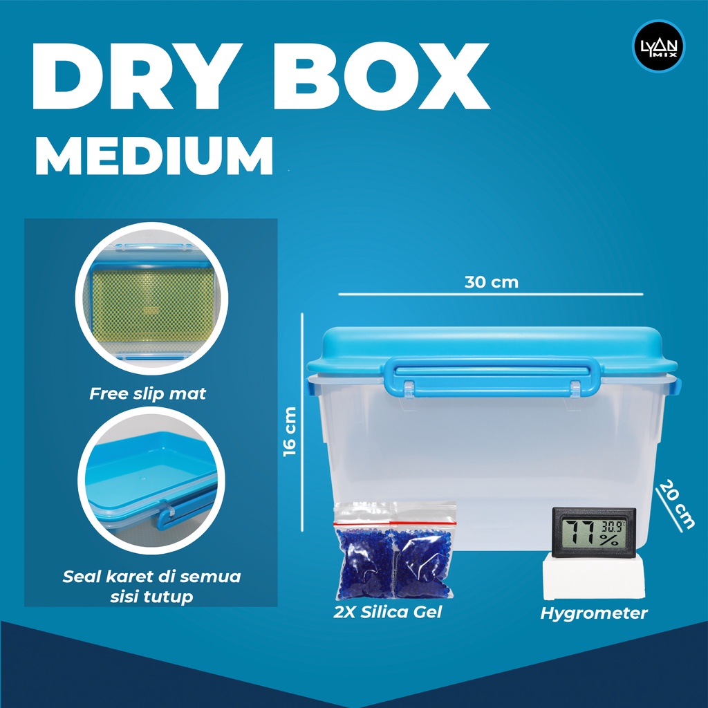 Jual Drybox Dry box MEDIUM silica gel hygrometer tempat penyimpanan