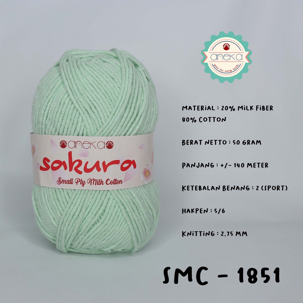 Jual Benang Rajut Katun Susu 4 Ply / Sakura SMALL PLY Milk Cotton Yarn ...