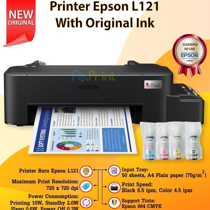Jual Epson Printer L121 Hitam Print Warna Infus Modif Inktank Pabrik Resmi Shopee Indonesia 5317