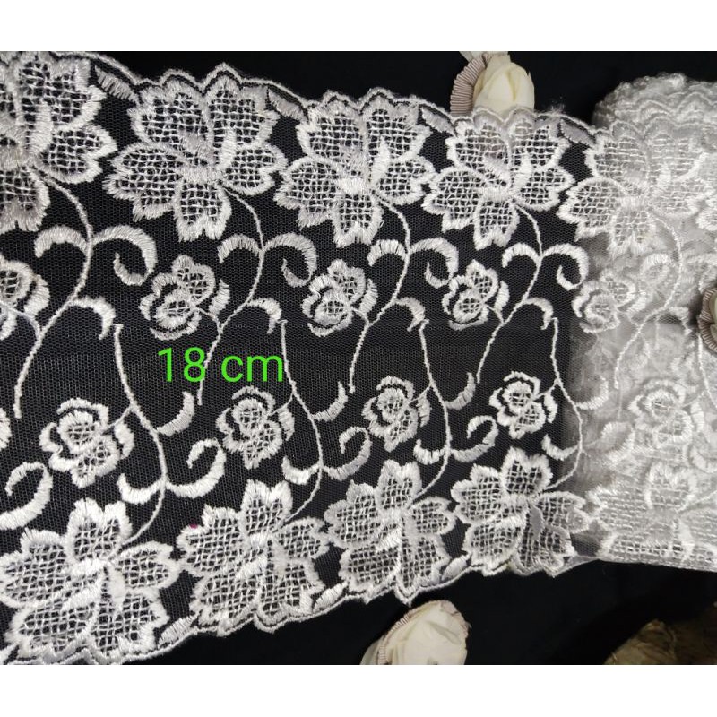 Jual RENDA tile renda kain putih renda bordir renda import renda mukena ...