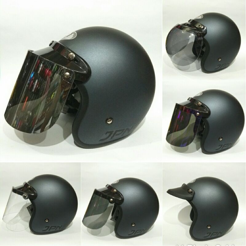 Jual Helm Jpn Allgray Dof Original Kaca Datar Flat Visor Cembung Cod