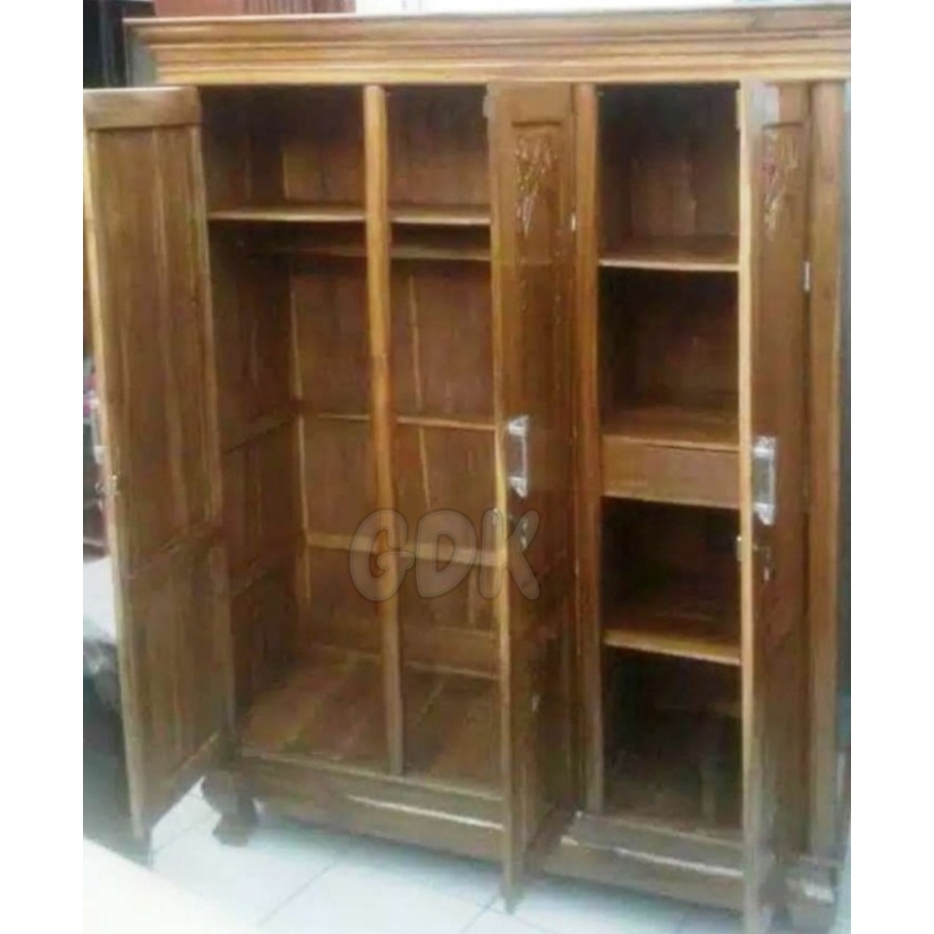 Jual Lemari Pakaian Jati Manium 3Pintu | Shopee Indonesia