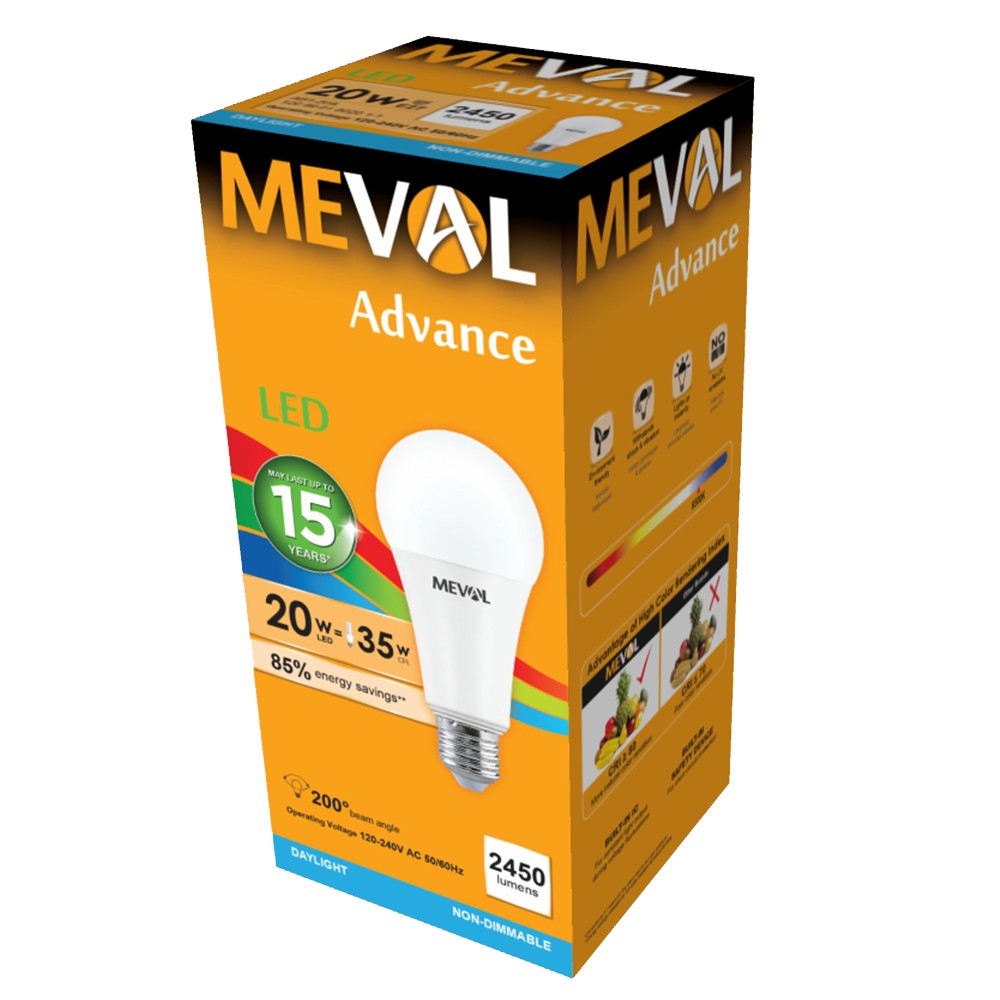 Jual MEVAL Lampu Bohlam LED Bulb Advance 20 Watt AB1-20A | Shopee Indonesia