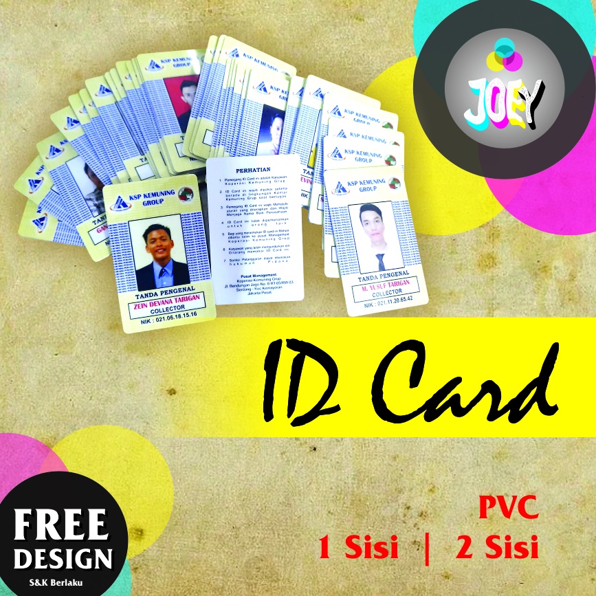 Jual ID CARD PVC ( FREE DESAIN ) | Shopee Indonesia