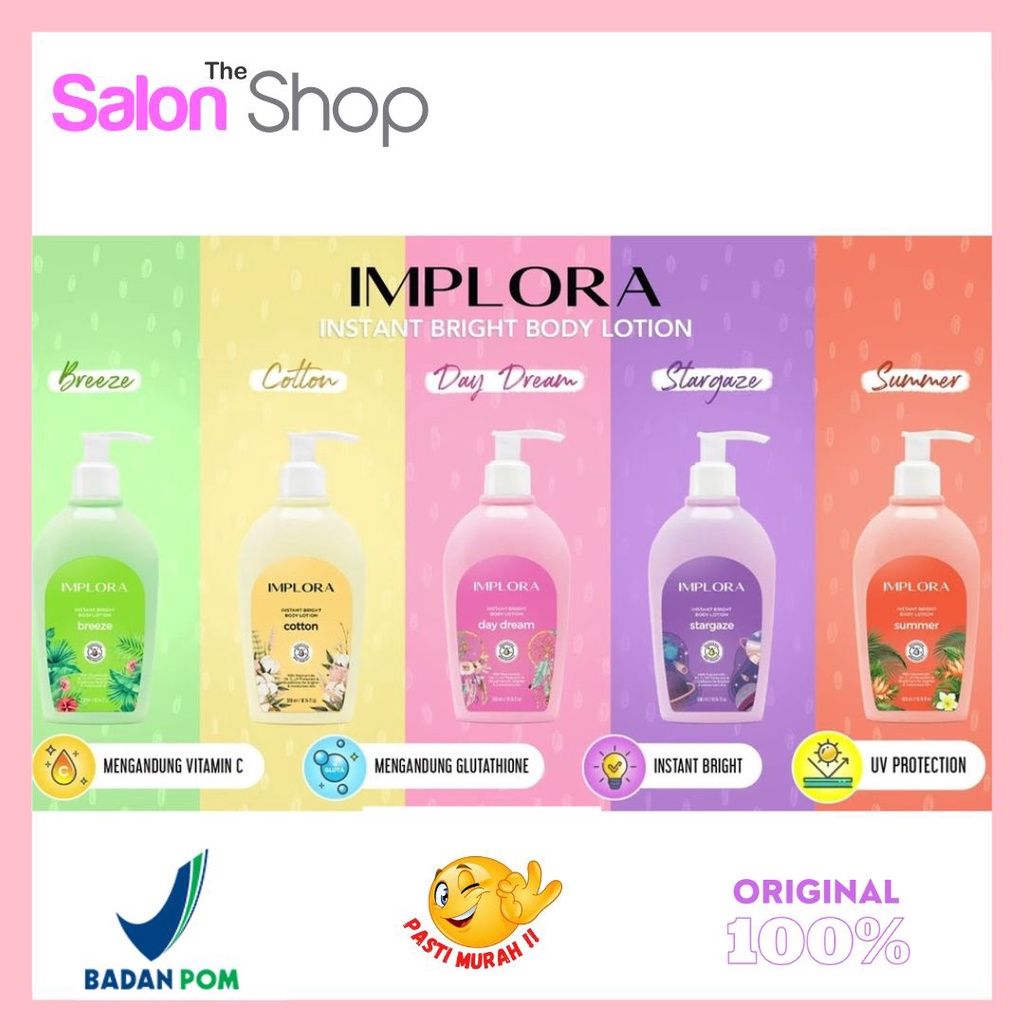Jual ♦️THESALONSHOP♦️ IMPLORA INSTANT BRIGHT BODY LOTION 300ml | Shopee ...