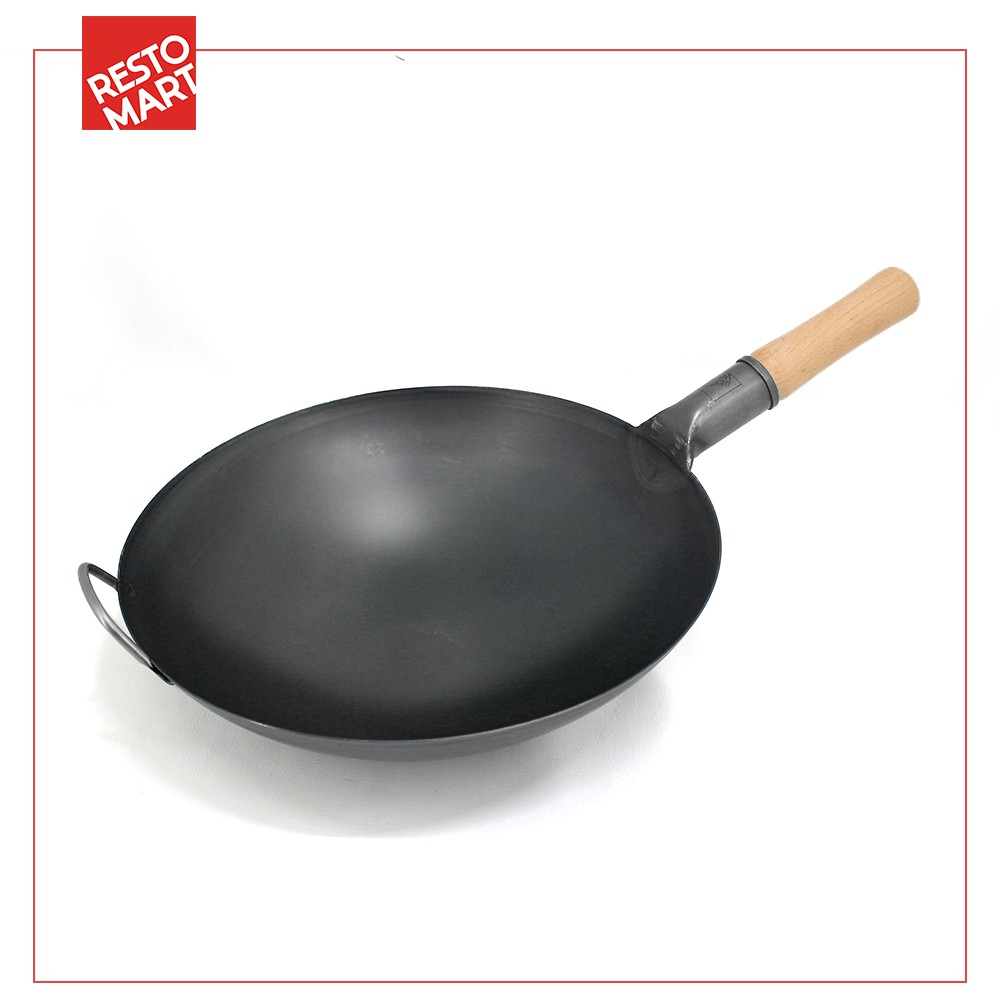 Jual Wajan Baja Pre Seasoned Kuali Wajan Black Steel Single Handle Wok Cm Wy Wh H Pd