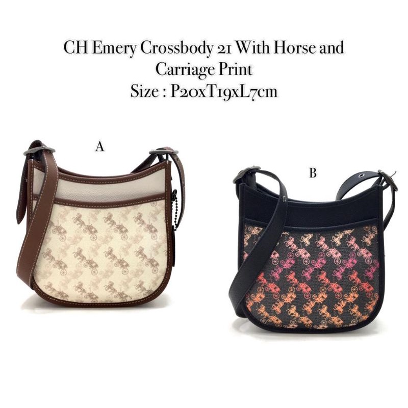 Emery crossbody 21 with horse and carriage print hot sale
