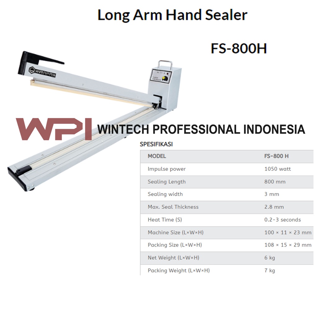 Jual WIRATECH FS-800H HAND SEALER ATAU MESIN PENYEGEL PLASTIK | Shopee ...