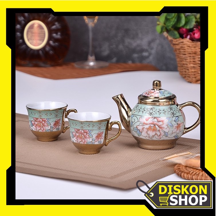 Jual Diskon Shop - 5345 Set Teapot 5 In 1 Motif Bunga Rose Teapot Cup ...