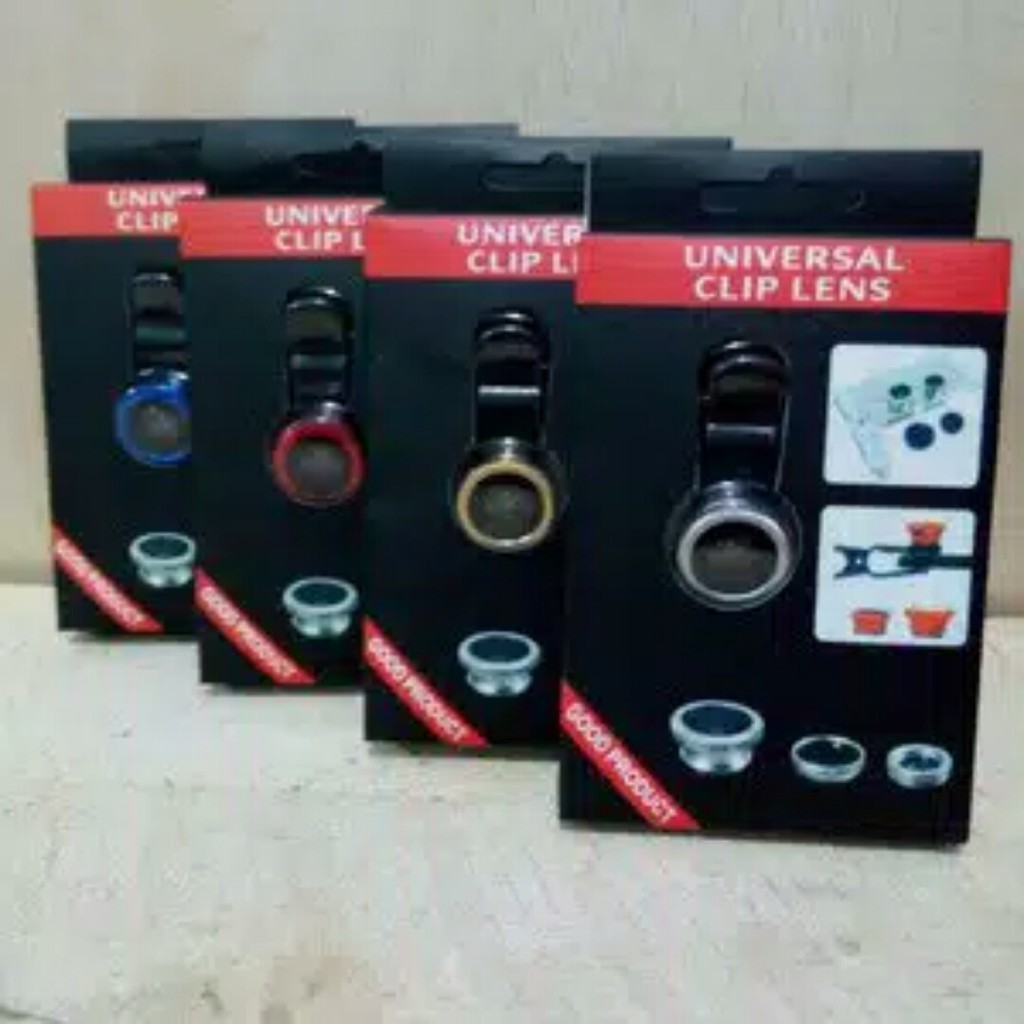 Jual Universal Clip Lens 3 in 1 ( Fish Eye, Super Wide & Macro