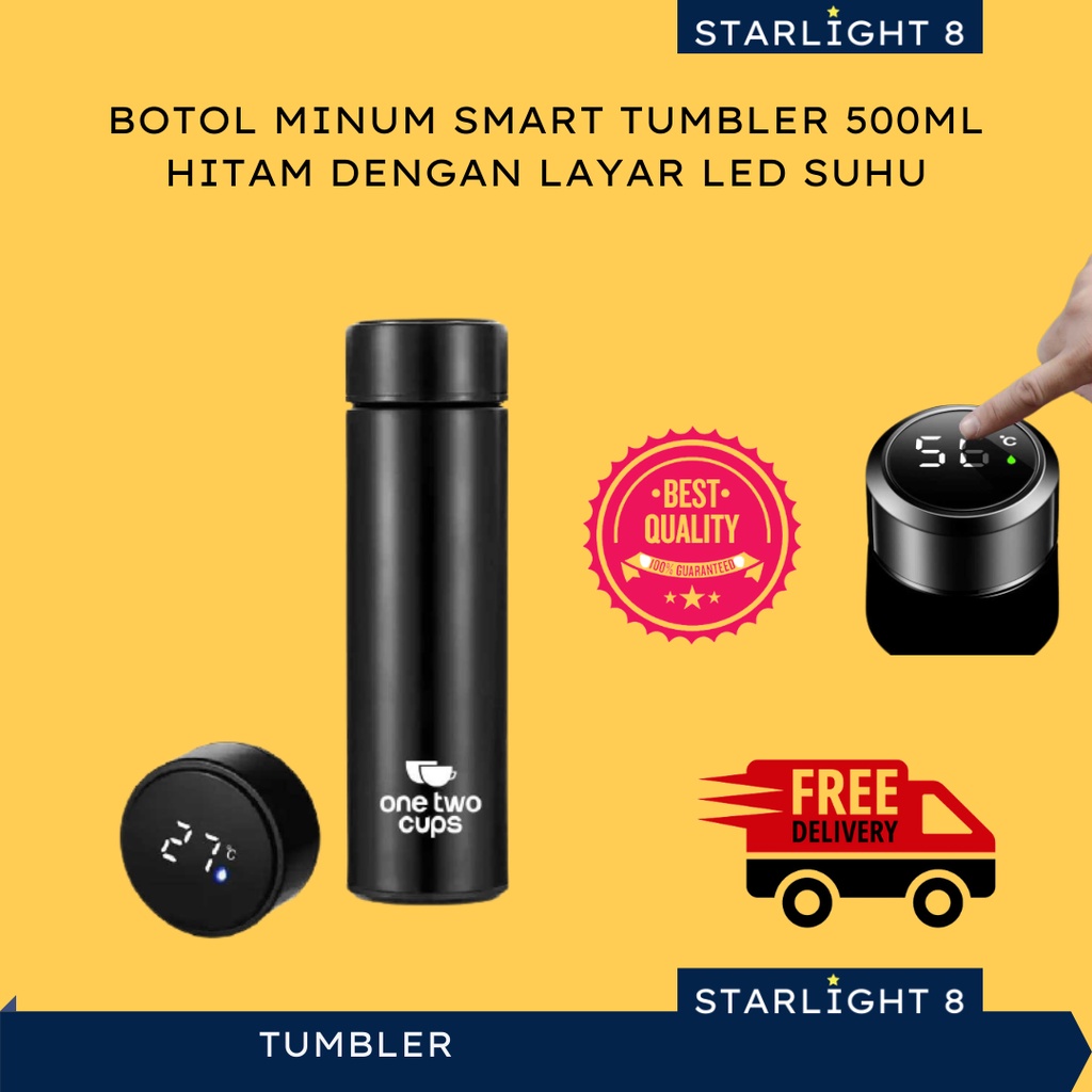 Jual Smart Tumbler Botol Minum Dengan LED Display Suhu Termometer 500ml ...
