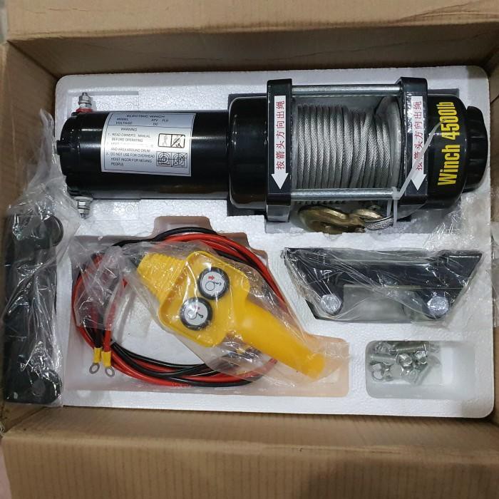 Jual Winch derek ATV hoist 12volt 4500lbs 2200kg limited stock Shopee Indonesia