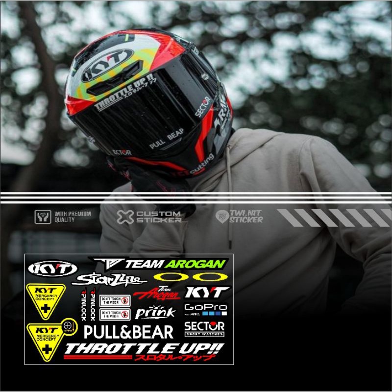 Jual sticker visor helm kyt/pullbear/team arogsan/pinlock/starline/pink ...