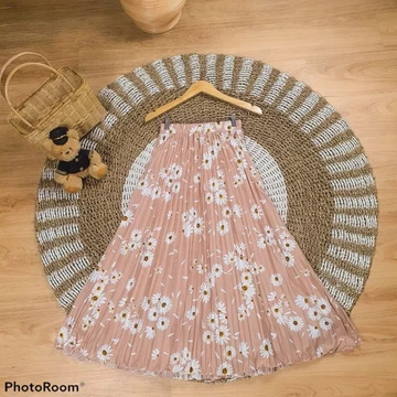 Rok Daily Plisket Rok Motif Bunga Daily