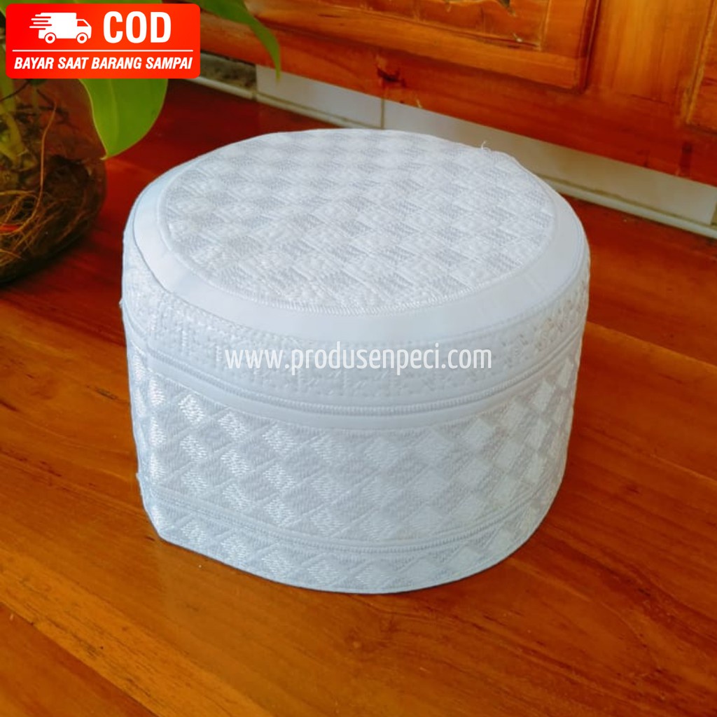 Jual Peci Songkok Kopiah Haji Putih Tinggi 12cm | Shopee Indonesia