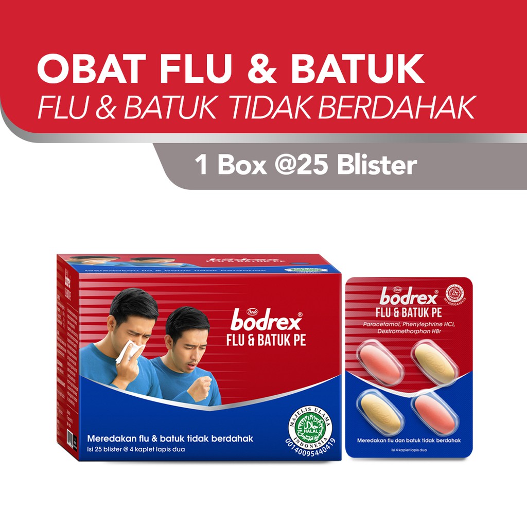 Jual Bodrex Grosir Flu And Batuk Tidak Berdahak 1 Folding Box Isi 25