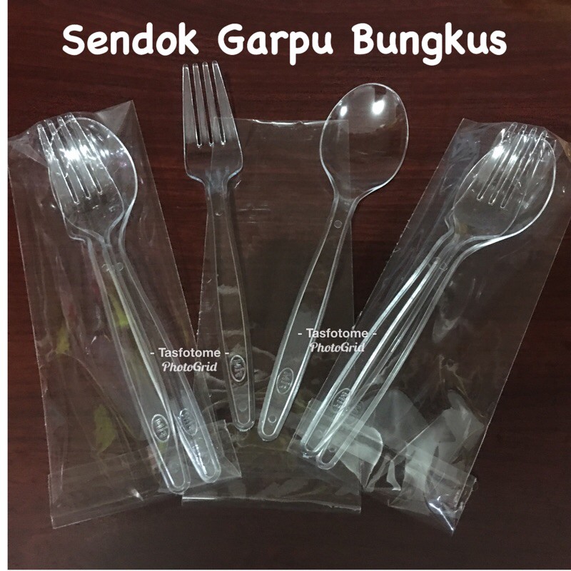 Jual Sendok Garpu Plastik Bening Yg Di Bungkus Plastik Shopee Indonesia 5080