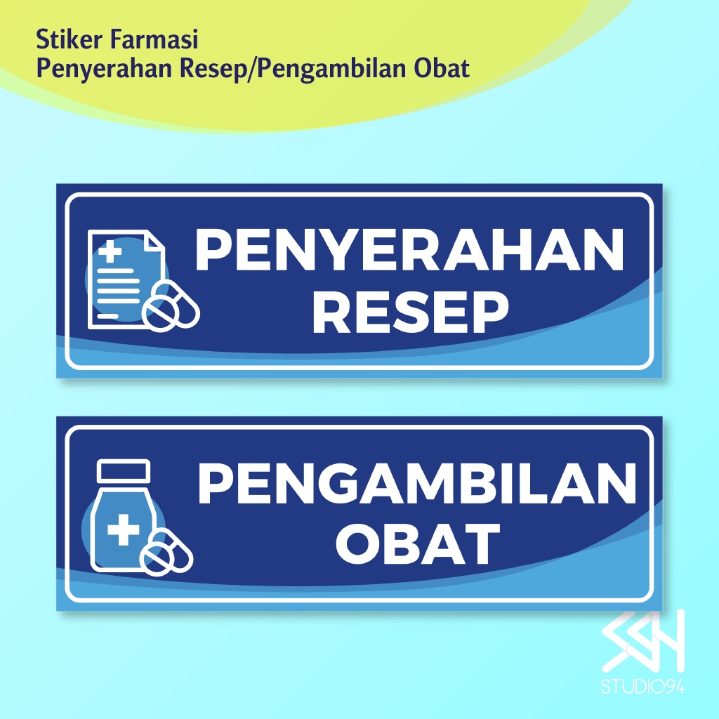 Jual Sticker Sign Farmasi Stiker Penyerahan Pengambilan Resep Obat ...