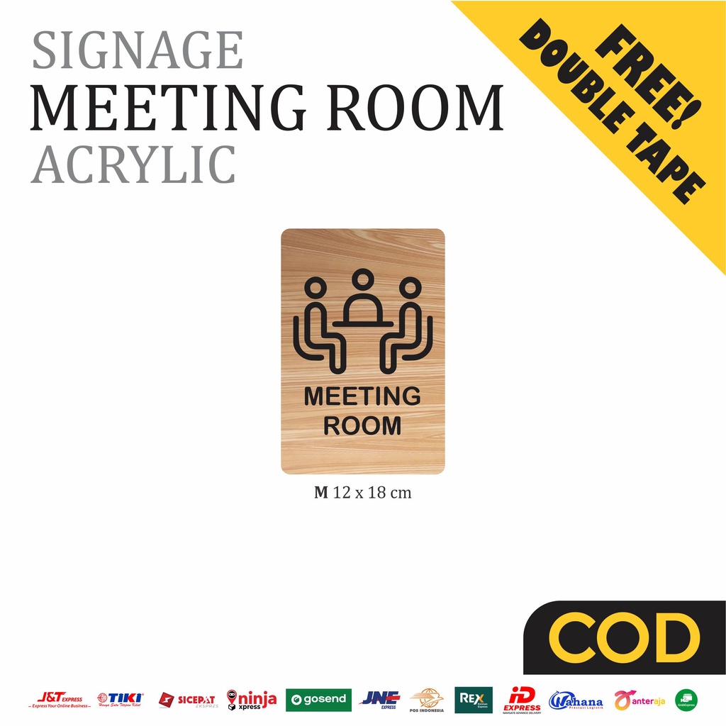 Jual Meeting Room Sign Board Akrilik Print Signage Label Room Name Nama ...