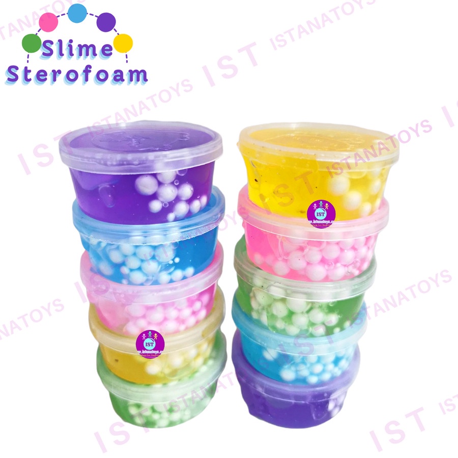 Jual OG Mainan Slime Anak dengan isi Sterofoam isi 10 pcs | Shopee ...