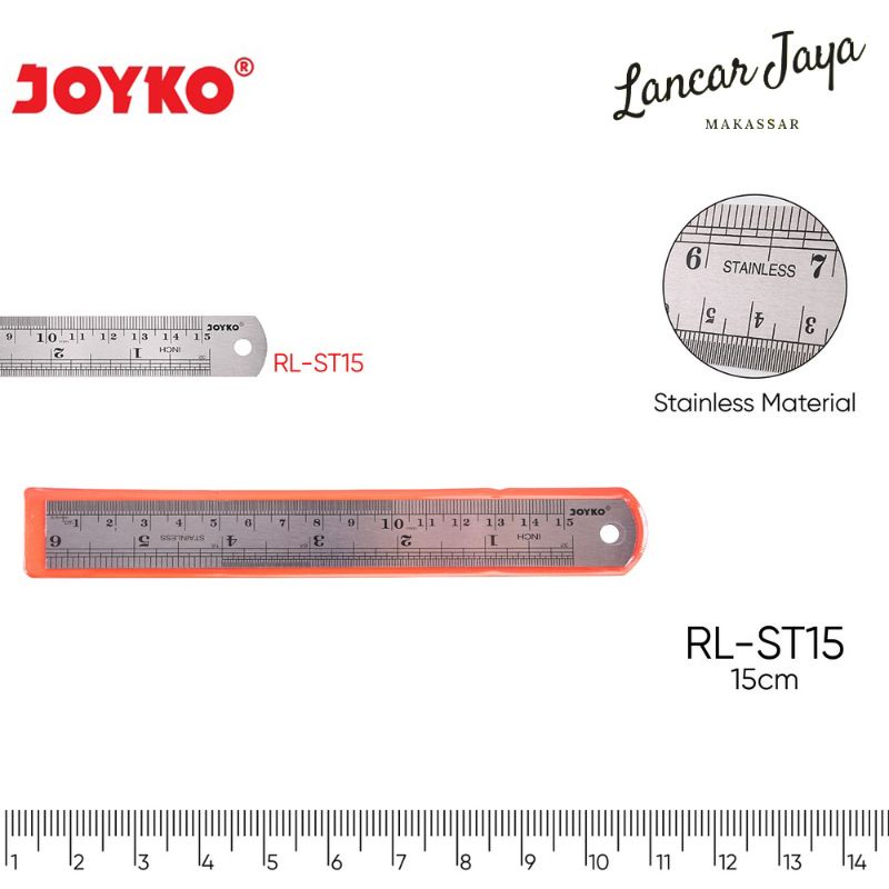 Jual Joyko Stainless Steel Ruler Penggaris Besi 15cm RL-ST15 | Shopee ...
