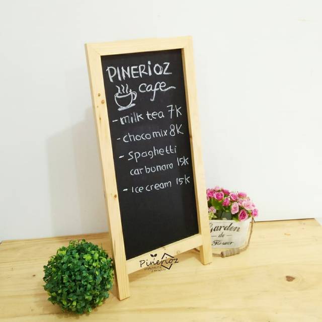 Jual [pinerioz] Papan Tulis Kapur Standing 25 55cm Papan Promo Menu