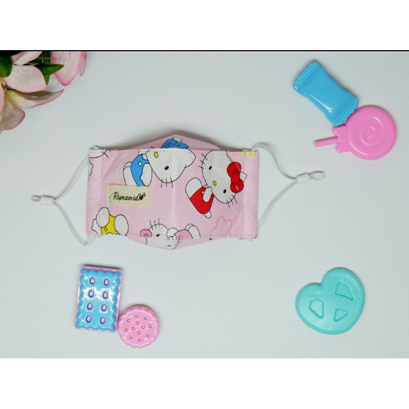 Jual MASKER KAIN 3D ANAK | 3 DIMENSI | EVO | 3 LAPIS MOTIF HELLO KITTY ...