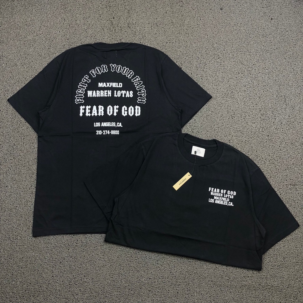 Jual T SHIRT KAOS FEAROFGOD ESSENTIALS X WARREN LOTAS HITAM