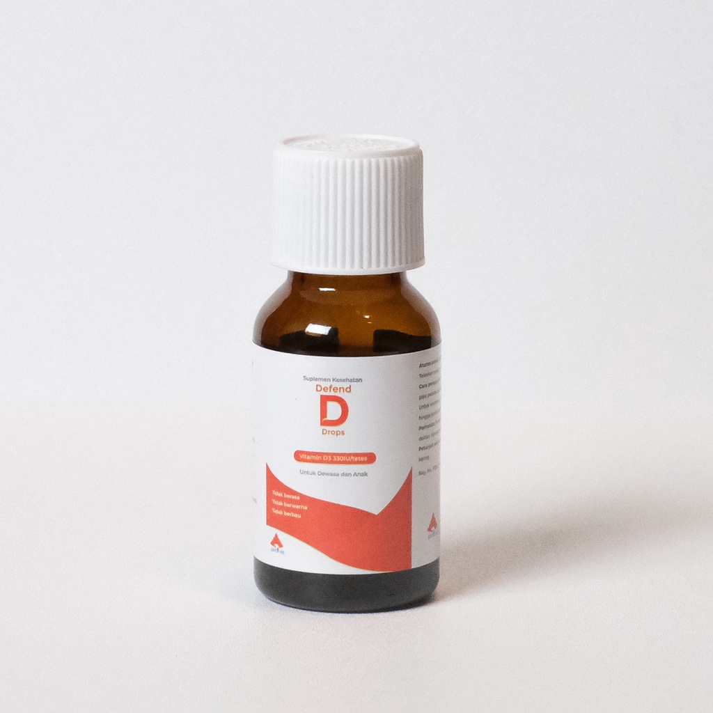 Jual (BUNDEL 3 BOTOL) Defend D Drops vitamin D3 tetes 330IU/tetes 15ml ...