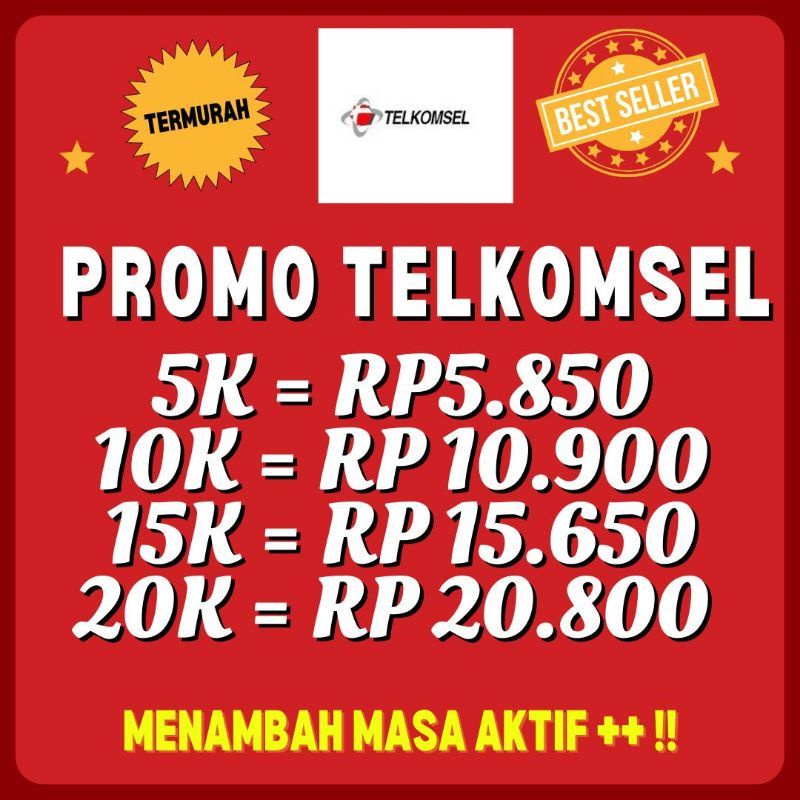 Jual PROMO PULSA TELKOMSELL AS SIMPATI BYU LOOP 5k 10k 15k 20k 25k 30k