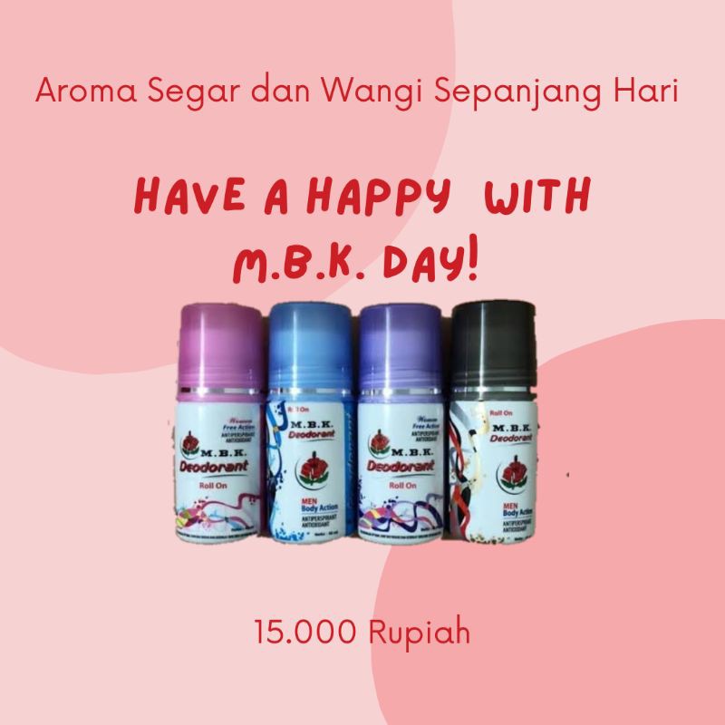 Jual PROMO!!!DEODORANT M.B.K,TAHAN LAMA DAN HARUM SEPANJANG HARI ...