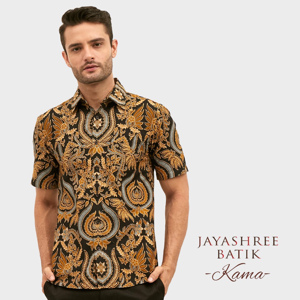 Jual Jayashree Batik Slimfit Kama Black Kemeja Batik Pria Lengan Pendek ...