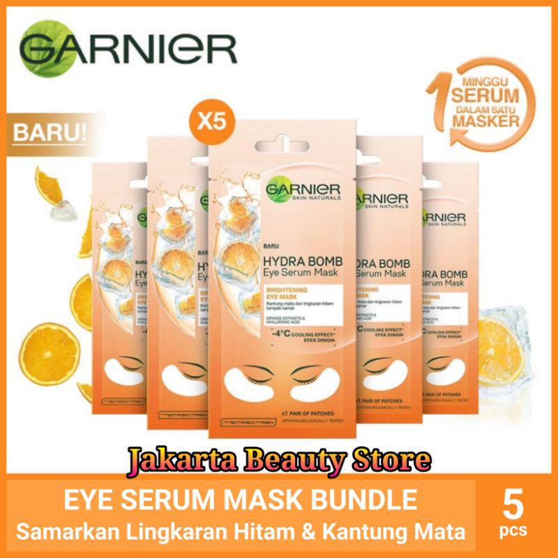 Jual GARNIER Eye Serum Mask Orange Bundle Set 5pcs (Masker Mata
