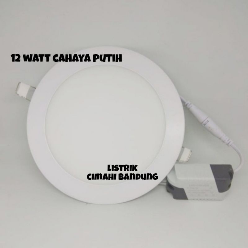 Jual LED Panel Lampu Downlight LED Bulat Inbow 12watt cahaya putih 220v ...