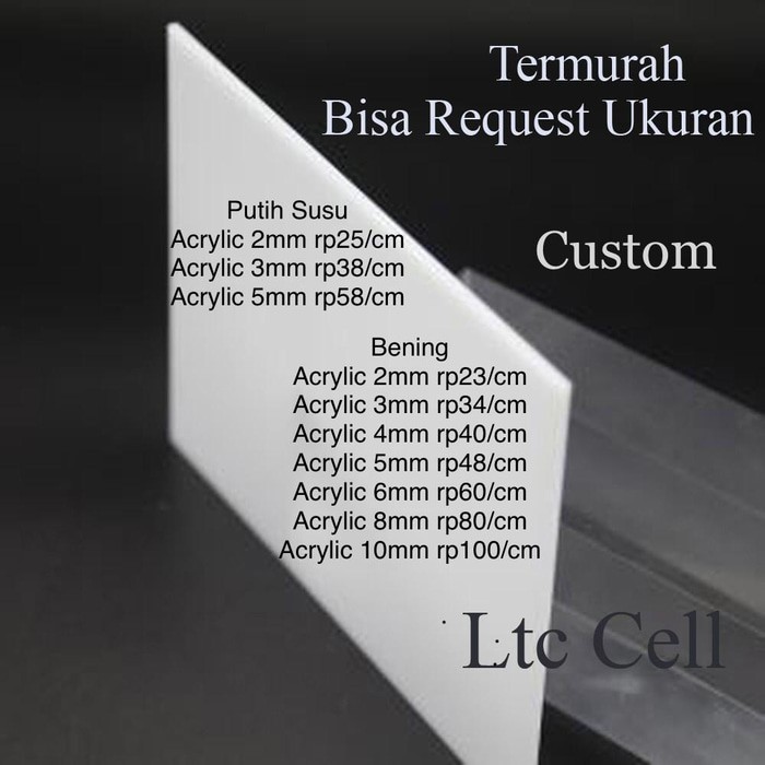 Jual Acrylic Putih Susu 2mm 25x30cm Akrilik Lembaran Potong Laser ...